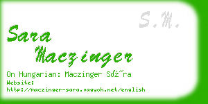 sara maczinger business card